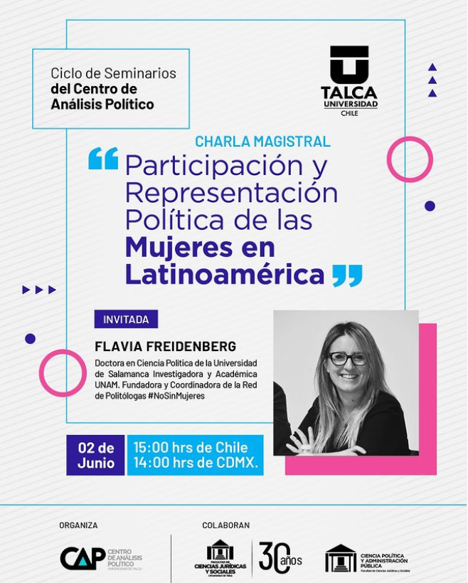 Charla Magistral Ciclo de Seminarios del Centro de Análisis Político 2022: Participación y Representación Política de las Mujeres en Latinoamérica